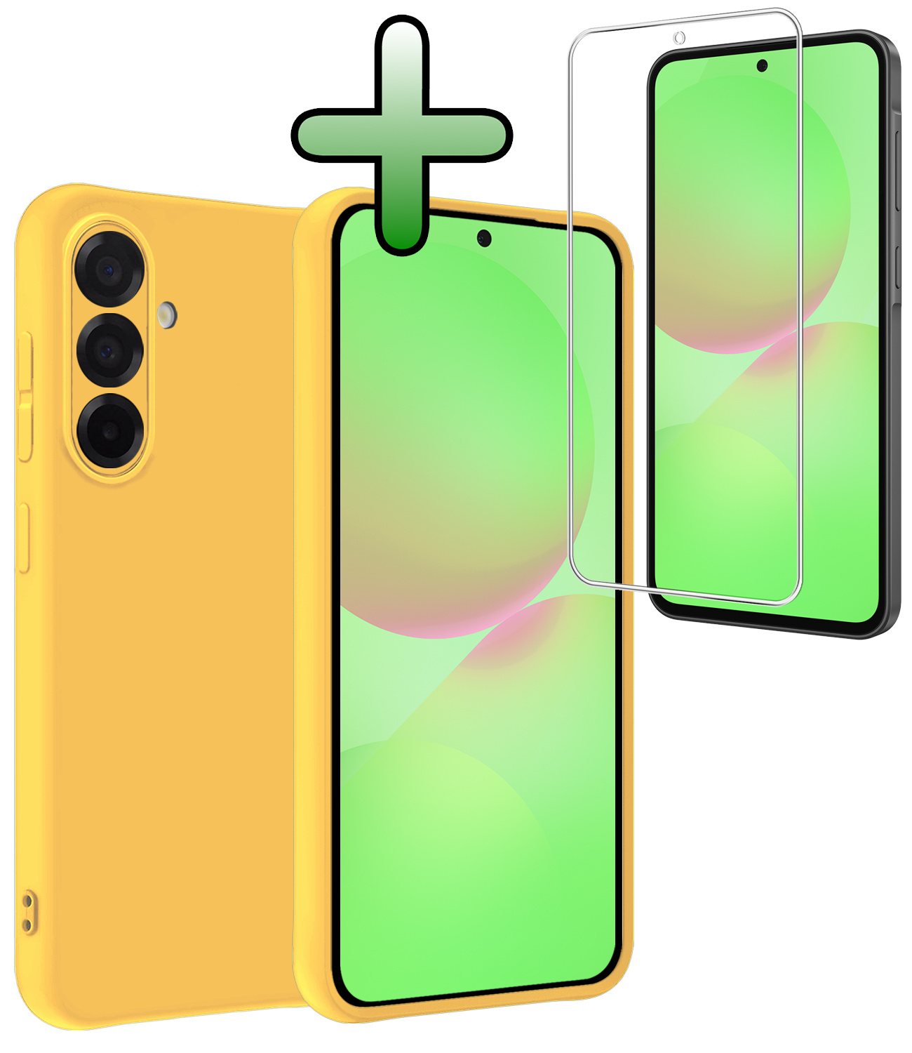 BASEY. BASEY. Samsung Galaxy A36 Hoesje Siliconen Met Screenprotector - Geel