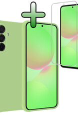 BASEY. BASEY. Samsung Galaxy A36 Hoesje Siliconen Met Screenprotector - Groen