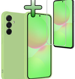 BASEY. BASEY. Samsung Galaxy A36 Hoesje Siliconen Met Screenprotector - Groen