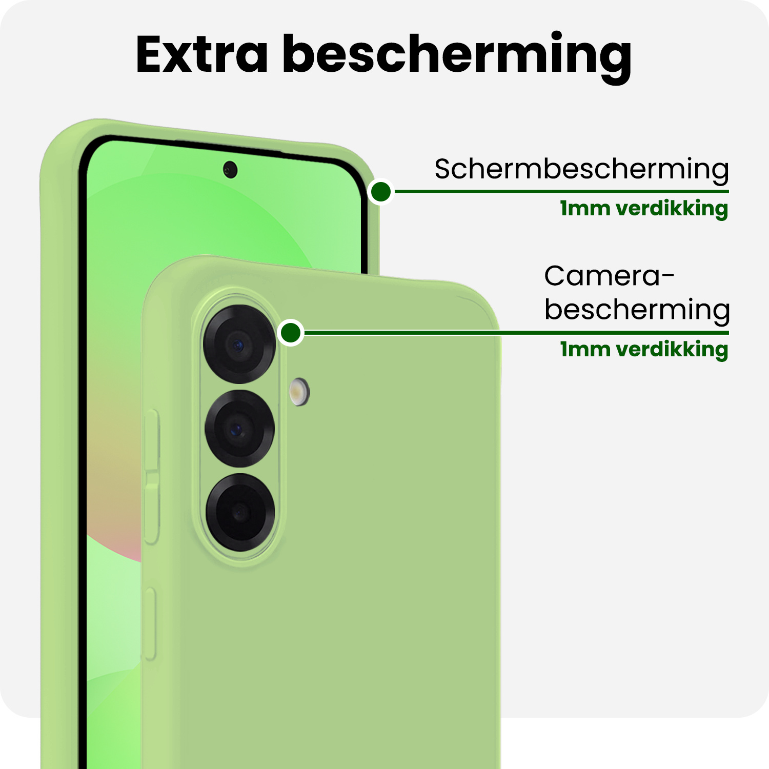 BASEY. BASEY. Samsung Galaxy A36 Hoesje Siliconen Met Screenprotector - Groen