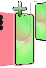 BASEY. BASEY. Samsung Galaxy A36 Hoesje Siliconen Met Screenprotector - Lichtroze