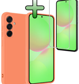 BASEY. BASEY. Samsung Galaxy A36 Hoesje Siliconen Met Screenprotector - Perzik