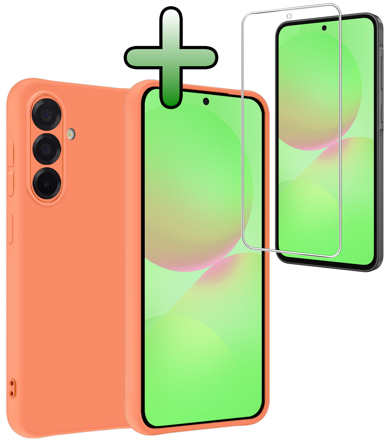 BASEY. BASEY. Samsung Galaxy A36 Hoesje Siliconen Met Screenprotector - Perzik