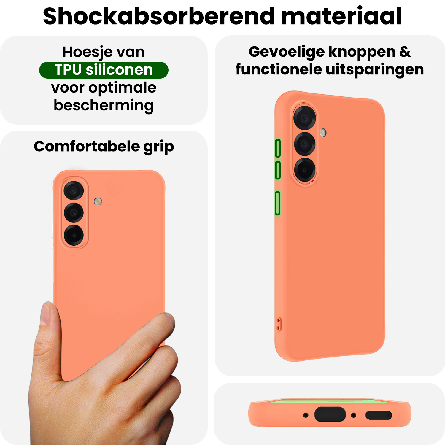 BASEY. BASEY. Samsung Galaxy A36 Hoesje Siliconen Met Screenprotector - Perzik