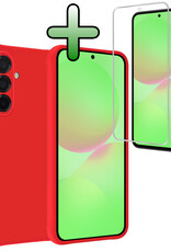 BASEY. BASEY. Samsung Galaxy A36 Hoesje Siliconen Met Screenprotector - Rood