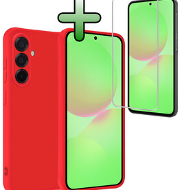 BASEY. BASEY. Samsung Galaxy A36 Hoesje Siliconen Met Screenprotector - Rood