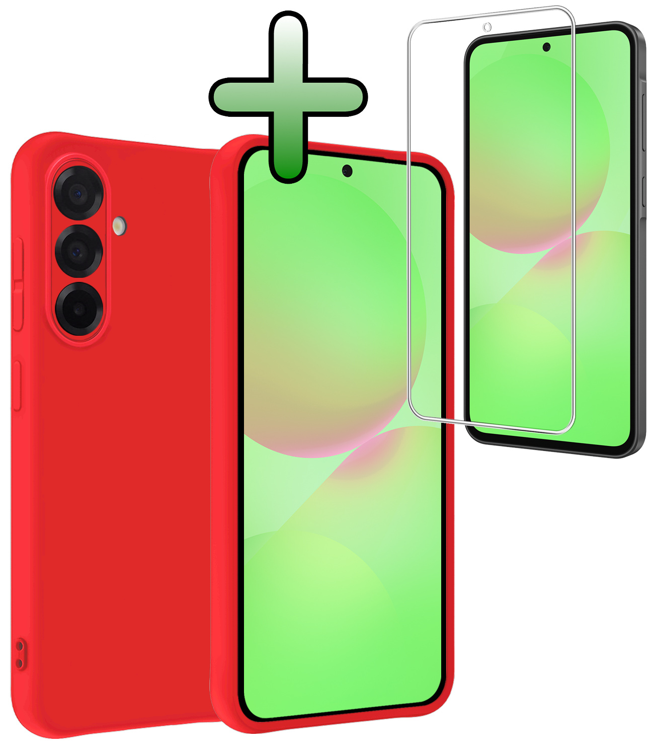 BASEY. BASEY. Samsung Galaxy A36 Hoesje Siliconen Met Screenprotector - Rood