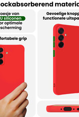 BASEY. BASEY. Samsung Galaxy A36 Hoesje Siliconen Met Screenprotector - Rood