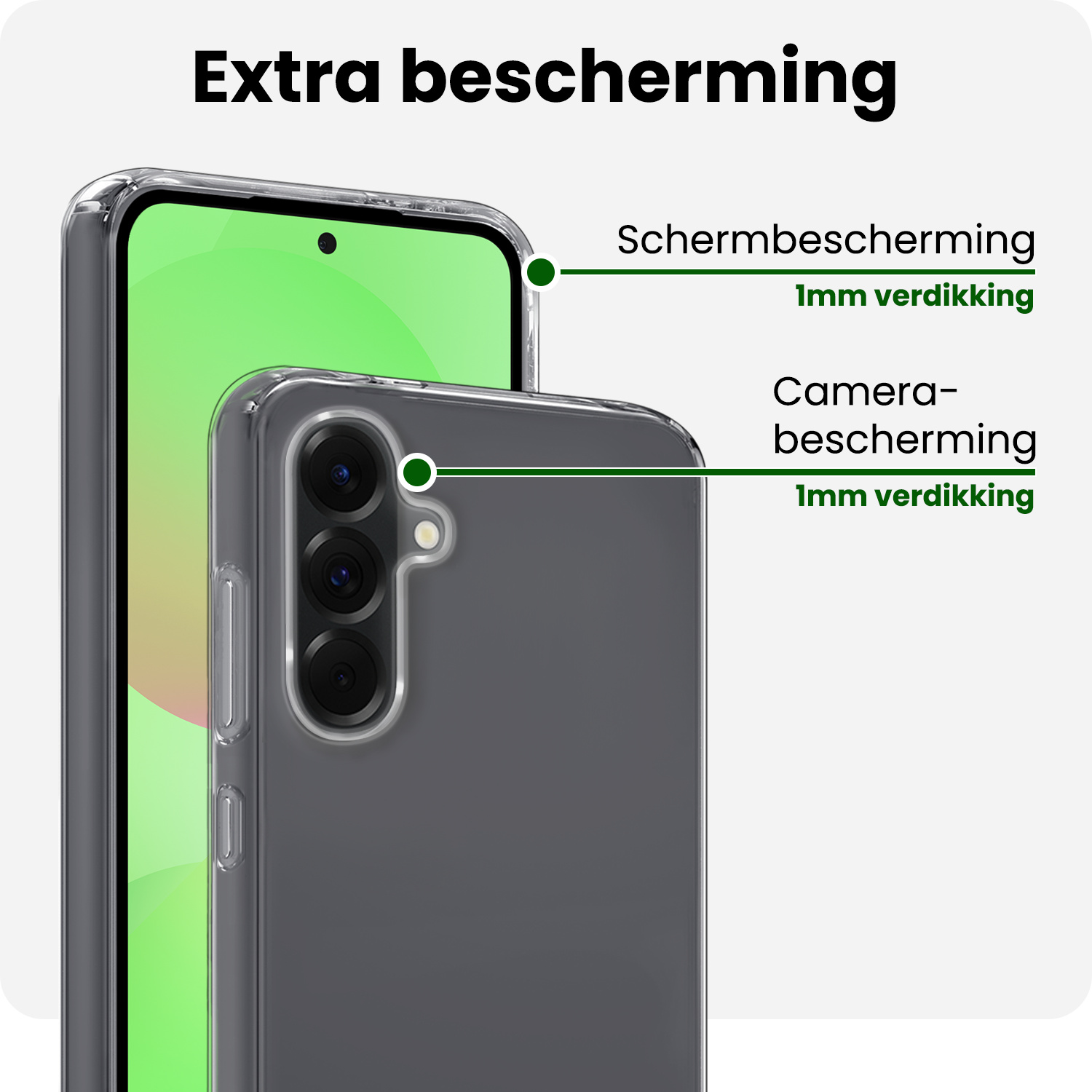 BASEY. BASEY. Samsung Galaxy A36 Hoesje Siliconen Met Screenprotector - Transparant