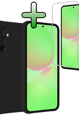 BASEY. BASEY. Samsung Galaxy A36 Hoesje Siliconen Met Screenprotector - Zwart