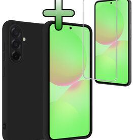 BASEY. BASEY. Samsung Galaxy A36 Hoesje Siliconen Met Screenprotector - Zwart