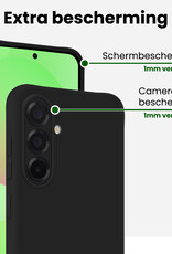 BASEY. BASEY. Samsung Galaxy A36 Hoesje Siliconen Met Screenprotector - Zwart