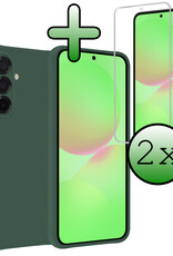 BASEY. BASEY. Samsung Galaxy A36 Hoesje Siliconen Met 2x Screenprotector - Donkergroen