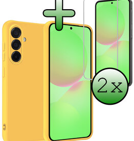 BASEY. BASEY. Samsung Galaxy A36 Hoesje Siliconen Met 2x Screenprotector - Geel