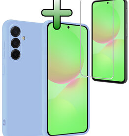 BASEY. BASEY. Samsung Galaxy A36 Hoesje Siliconen Met 2x Screenprotector - Lichtblauw