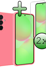 BASEY. BASEY. Samsung Galaxy A36 Hoesje Siliconen Met 2x Screenprotector - Lichtroze