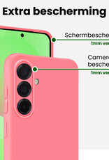 BASEY. BASEY. Samsung Galaxy A36 Hoesje Siliconen Met 2x Screenprotector - Lichtroze
