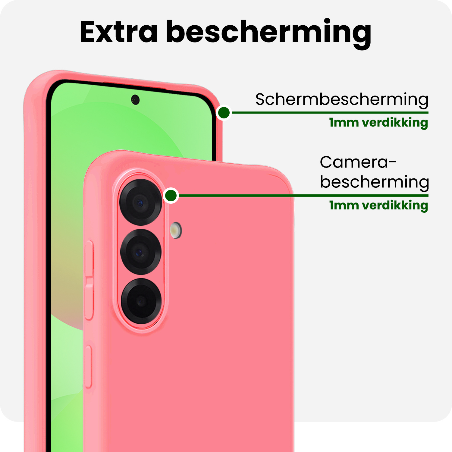 BASEY. BASEY. Samsung Galaxy A36 Hoesje Siliconen Met 2x Screenprotector - Lichtroze