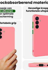 BASEY. BASEY. Samsung Galaxy A36 Hoesje Siliconen Met 2x Screenprotector - Lichtroze