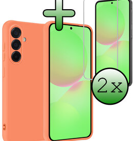 BASEY. BASEY. Samsung Galaxy A36 Hoesje Siliconen Met 2x Screenprotector - Perzik
