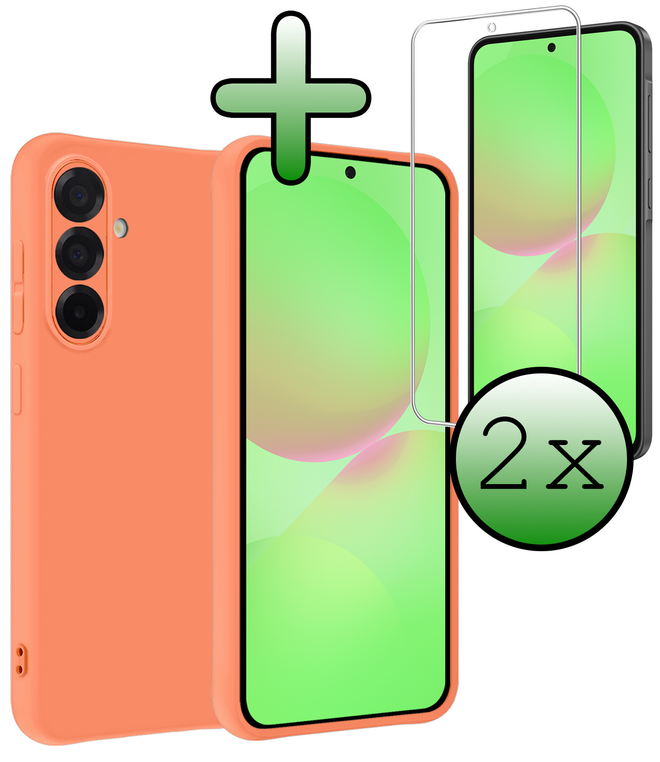 BASEY. BASEY. Samsung Galaxy A36 Hoesje Siliconen Met 2x Screenprotector - Perzik