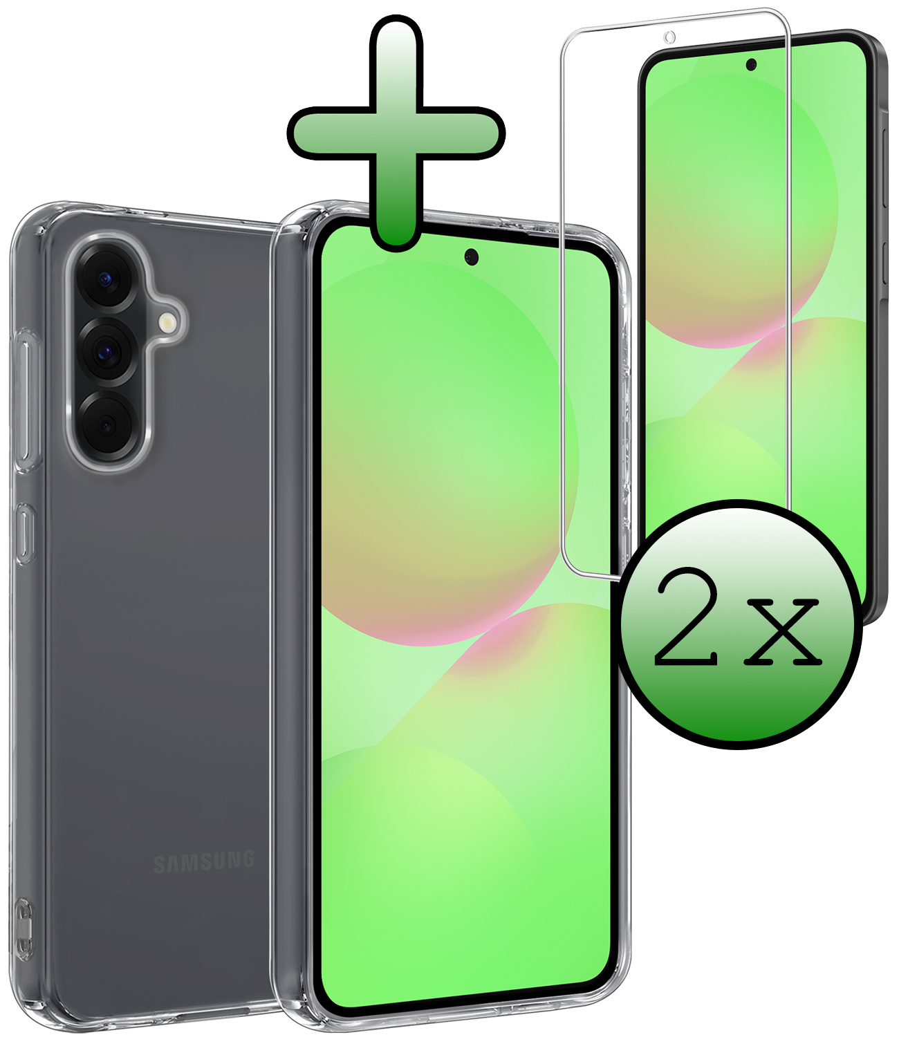 BASEY. BASEY. Samsung Galaxy A36 Hoesje Siliconen Met 2x Screenprotector - Transparant