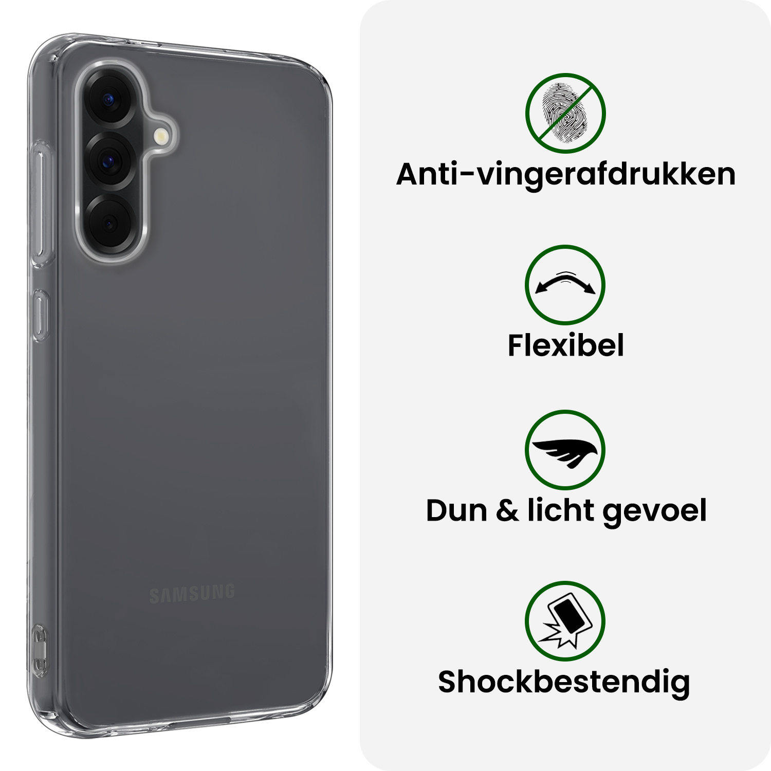 BASEY. BASEY. Samsung Galaxy A36 Hoesje Siliconen Met 2x Screenprotector - Transparant