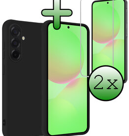 BASEY. BASEY. Samsung Galaxy A36 Hoesje Siliconen Met 2x Screenprotector - Zwart