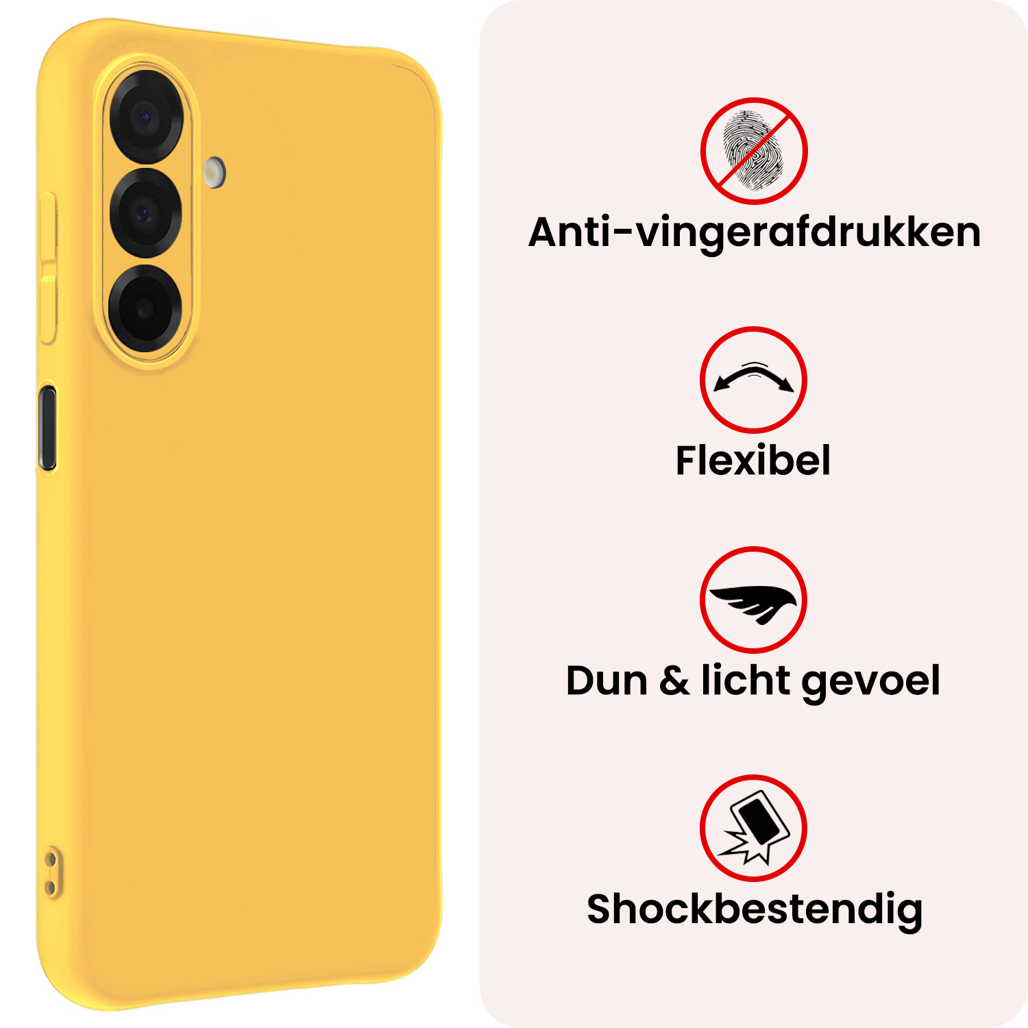 NoXx NoXx Samsung Galaxy A26 Hoesje Siliconen - Geel - 2 PACK