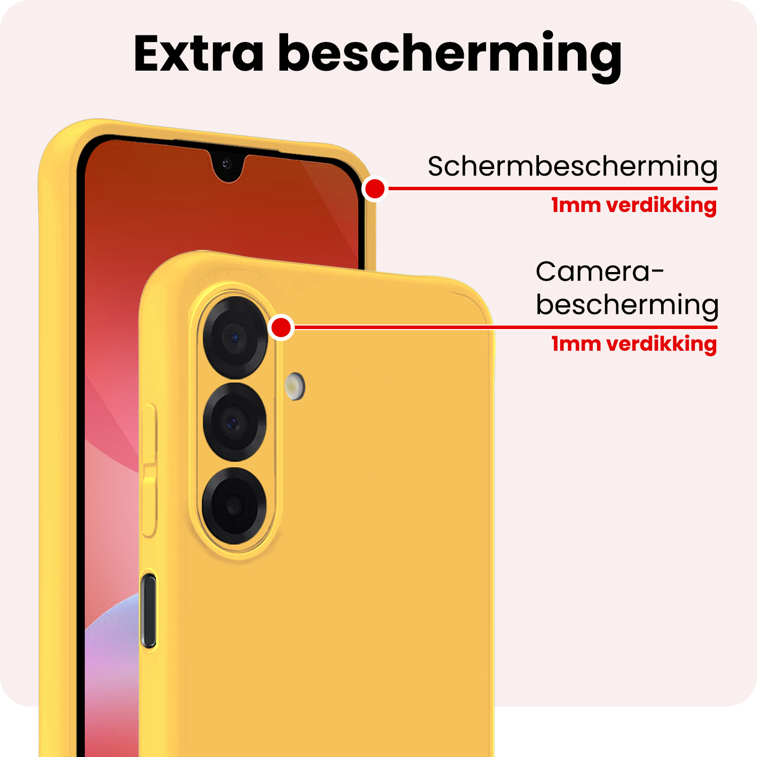 NoXx NoXx Samsung Galaxy A26 Hoesje Siliconen - Geel - 2 PACK