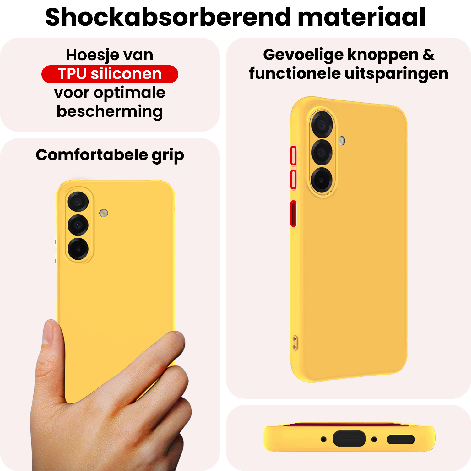 NoXx NoXx Samsung Galaxy A26 Hoesje Siliconen - Geel - 2 PACK