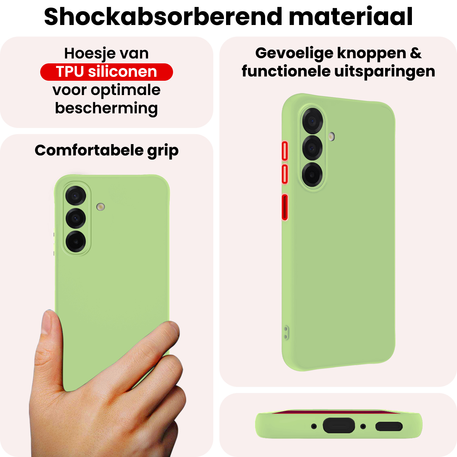 NoXx NoXx Samsung Galaxy A26 Hoesje Siliconen - Groen - 2 PACK