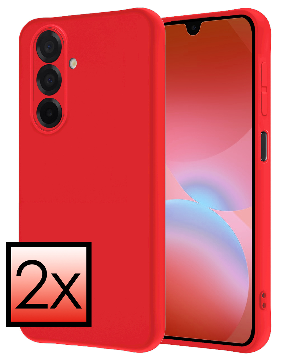 NoXx NoXx Samsung Galaxy A26 Hoesje Siliconen - Rood - 2 PACK