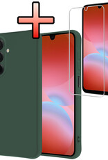 NoXx NoXx Samsung Galaxy A26 Hoesje Siliconen Met Screenprotector - Donkergroen