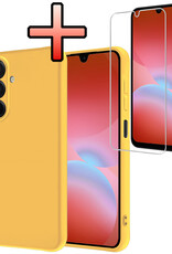 NoXx NoXx Samsung Galaxy A26 Hoesje Siliconen Met Screenprotector - Geel