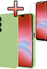 NoXx NoXx Samsung Galaxy A26 Hoesje Siliconen Met Screenprotector - Groen
