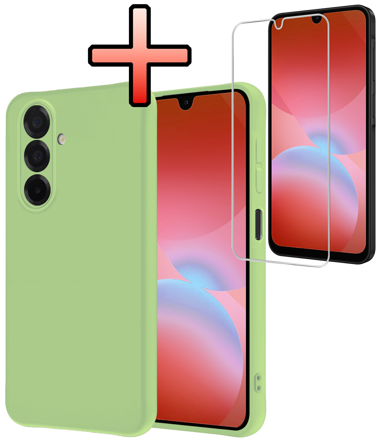 NoXx NoXx Samsung Galaxy A26 Hoesje Siliconen Met Screenprotector - Groen