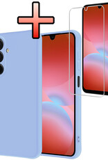 NoXx NoXx Samsung Galaxy A26 Hoesje Siliconen Met Screenprotector - Lichtblauw