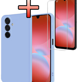 NoXx NoXx Samsung Galaxy A26 Hoesje Siliconen Met Screenprotector - Lichtblauw