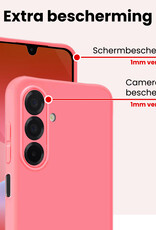 NoXx NoXx Samsung Galaxy A26 Hoesje Siliconen Met Screenprotector - Lichtroze