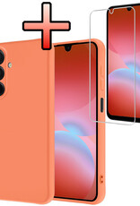 NoXx NoXx Samsung Galaxy A26 Hoesje Siliconen Met Screenprotector - Perzik