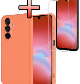 NoXx NoXx Samsung Galaxy A26 Hoesje Siliconen Met Screenprotector - Perzik