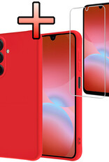 NoXx NoXx Samsung Galaxy A26 Hoesje Siliconen Met Screenprotector - Rood