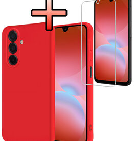 NoXx NoXx Samsung Galaxy A26 Hoesje Siliconen Met Screenprotector - Rood