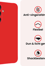 NoXx NoXx Samsung Galaxy A26 Hoesje Siliconen Met Screenprotector - Rood