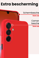 NoXx NoXx Samsung Galaxy A26 Hoesje Siliconen Met Screenprotector - Rood