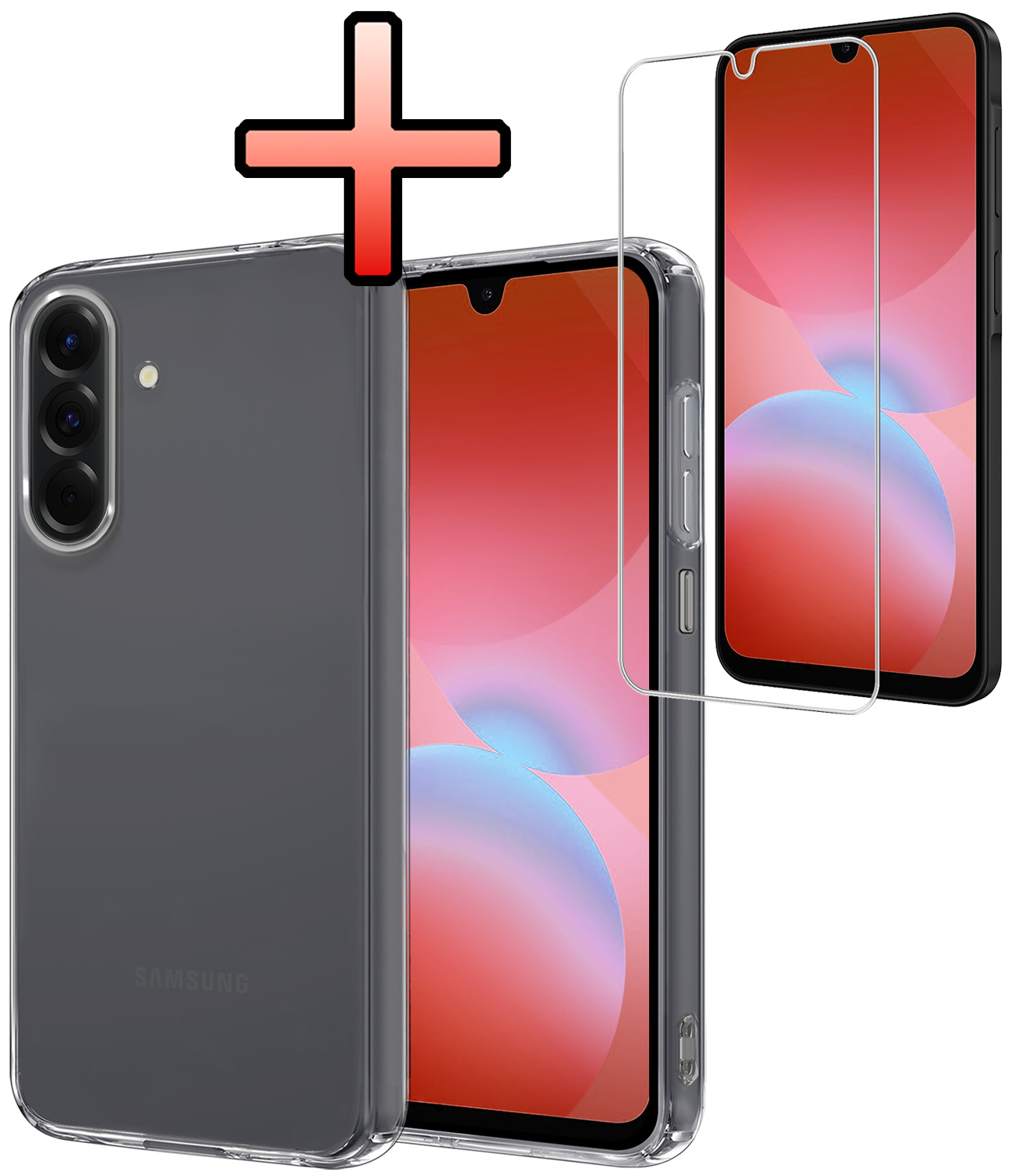 NoXx NoXx Samsung Galaxy A26 Hoesje Siliconen Met Screenprotector - Transparant