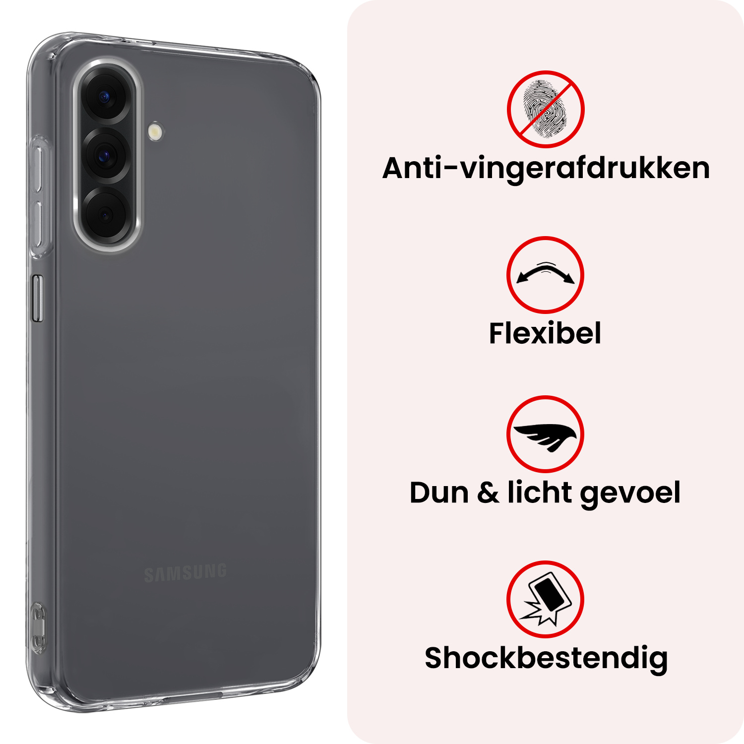 NoXx NoXx Samsung Galaxy A26 Hoesje Siliconen Met Screenprotector - Transparant