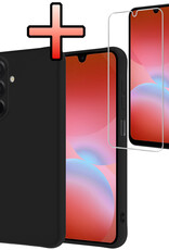 NoXx NoXx Samsung Galaxy A26 Hoesje Siliconen Met Screenprotector - Zwart