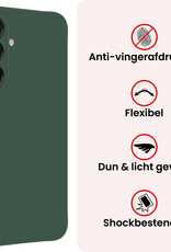 NoXx NoXx Samsung Galaxy A26 Hoesje Siliconen Met 2x Screenprotector - Donkergroen